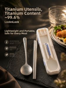 LocknLock | Pure Titanium Spoon and Chopsticks Set Portable Diningware