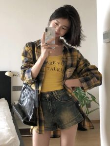 American Retro High Waist Denim Wide Leg Super Shorts Women Summer Design Slimming Versatile A-Line Wraparound Hot Pants Trendy