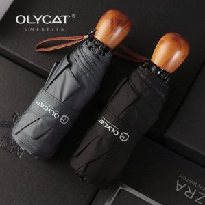 LORDWEY & OLYCAT ร่มขนาดเล็กใหม่สำหรับผู้หญิงเด็กและร่มผู้ชายด้ามไม้ร่มแบบพกพาร่มพับยูวีร่มกันลม