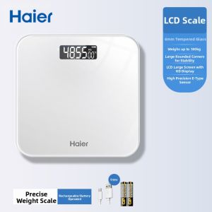 Haier | Haier High Precision Electronic Weight Scale for Home Use BMI Body Fat Analyzer Digital Display Square Shape Health Care Equipment