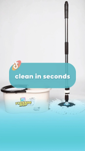 Home Gallery Tornado Mop Spin-Dry Bucket with 1 Microfiber Mop Head Set | Original Spinner Mop | Floor Mop L45.5xW26xH21cm (ZT11M/3)