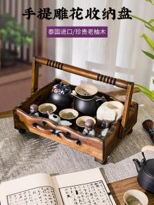 Portable Solid Wood Handheld Basket Fruit Vegetable Food Storage Tray Desktop Organizer Vegetable Fruit Storage Basket