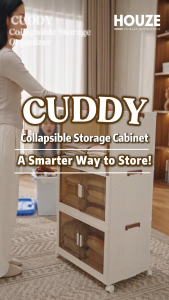 [HOUZE] CUDDY 2 | 3 | 4 | 5 Tier Collapsible Storage Cabinet with Magnetic Closing (Length: 55cm | 70cm )