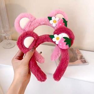 FG Bando Karakter Telinga Bear Bulu Imut Lucu Gaya Korea Headband Fashion Aksesoris Rambut Bandana Bulu Wanita Ikat Kepala A-13