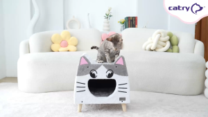 *NEW* Catry Cat Condo - Style Cat Face (Playful Cat Face Design with Natural Sisal Scratching Board USA Brand)