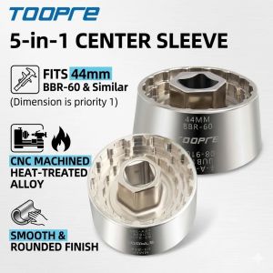XMSJ | TOOPRE Bike Bottom Bracket Disassembly Socket 5in1 Center Sleeve MTB Road Bicycle BB Tool 44mm BBR60 BB9100 DUB16T A386 Wrench