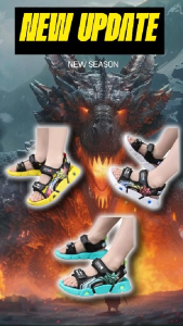 Sandal Anak Cowok Karakter Kartun Transformer Hitam Kuning Tosca (564)