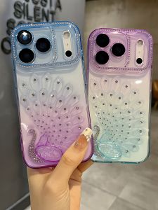 Fashionable Colorful Peacock Full Cover Diamond Frame Shockproof Protective Case for Apple iPhone Series 17 15ProMax 13ProMax 14ProMax 16ProMax