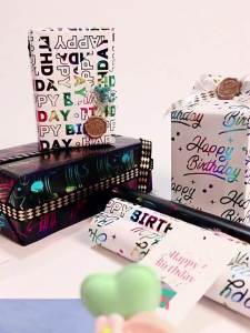 【SG STOCK】🎁3 Sets Roll 43*300cm Birthday Party Gift Wrapping Paper Valentines Day Gift Glossy Aluminum Foil Paper