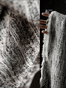 ผ้าคอตตอนหมึก เส้นใยปั้นด้ายหนา ผ้าคลุมไหล่สไตล์ย้อนยุคจีนใหม่ ผ้าสำหรับผู้ออกแบบเสื้อผ้า ผ้าสำหรับทำเสื้อผ้า DIY ที่บ้าน