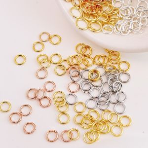 Color-Preserving Open Ring 18K Gold Plated Silver White Gold Single Open O Ring C Ring Connecting Ring DIY Handmade Jewelry Accessories