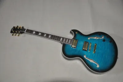 Gibson Les Paul Semi-Hollow Body Electric Guitar Blue Burst Flame Maple Top F-Hole Professional Guitar