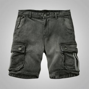 YUANZOU | Summer Elastic American Style Casual Short Pants Multiple Pockets Retro Sporty