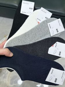 Great Value! Self-Retention! Export Men Spring/Summer Breathable Sweat Absorbing Plaid Exercise Towel Terry Boat Socks