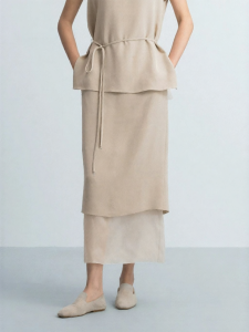 Heavyweight Mulberry Silk Mesh Skirt for Women Fall Winter