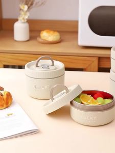 WORTHBUY Bento Lunch Box Set Portable Keep Warm Lunch Container With Insulated Bag 18/8 Stainless Steel Thermal Food Container