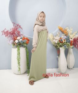 gamis anak crinkle perempuan terbaru fahira dres model baru bahan crinklefashion anak
