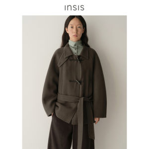 INSIS FEMME | Wool Blend Double-sided Scholarly Horn Button Trench Coat