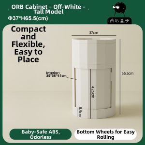 NANGUAHEZI | Creative Portable Bedside Table Round Storage Cabinet