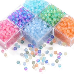 8x7mm 30pcs/lot Glass Barrel Beads Glass Imitation Jade Apple Loose Beads for DIY Jewelry Making Bracelet Accessories