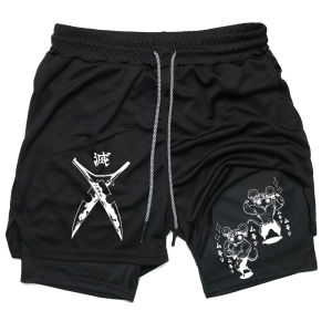 Men's Compression Shorts & Anime Demon Slayer Print: Perfect Summer Sportswear