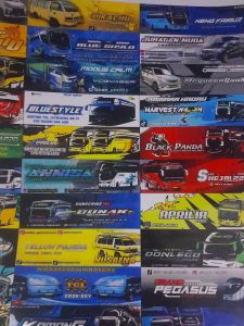 STIKER BUS BASURI KIDSPANDA/STIKER BUS YELLOW PANDA ASLI ANTI AIR