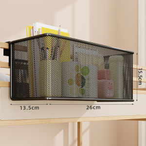 Bedside Hanging Basket Dormitory Upper Bed Headboard Storage Rack Wall Mounted Organizer Shelf Carbon Steel Rack for Snacks