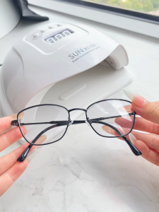 Cat Eye Photochromic Anti Blue Light Glasses For Women Shade Eyeglasses Discoloration Eyewear
