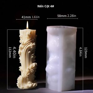 Khuôn Nến Silicon Hình Trụ Châu Âu Làm Nến Thơm Tự Làm Kiểu Dáng Tối Giản Hình Cột Dụng Cụ Mở Rộng Quà Tặng Dùng Để Mài Đá