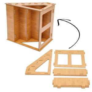 Upgrade 4‑Tier Wooden Display Riser Mixed Pack Desktop Countertop Layered Storage Display Rack Multi‑level Wooden Stand