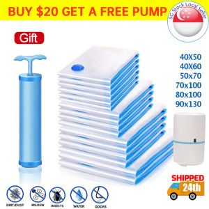 🇸🇬【SG stock】Vacuum Storage Bag Compression Bags Hand Pump Travel Compressed Bag Vaccum Sealer Storage Organiser for Clothes Durable Vacuum bag / House Storage Bag / Transparent Clothes Quilt Compression Bag /Compressed Bag Vacuum Storage Bag