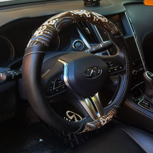 JDM Style Stylish Car Steering Wheel Cover Chinese Fad Koi Creative Modification Non Slip All Year Round Neutral Full Leather Steering Wheel Cover