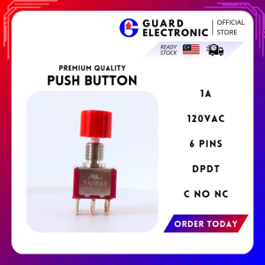 Push Button DP-7 / DPDT / 1A / 120VAC / C-NO-NC / 6 Pins