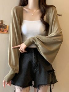 French Batwing Sleeve Light Weight Long Sleeve Womens Spring Summer Large Size Plump MM Elegant Shawl Outer Cover Shirt