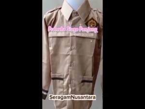 Seragam Nusantara - Baju Pramuka Siaga SD lengan panjang / list coklat perempuan laki-laki bahan Twist