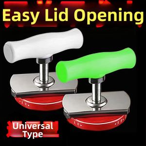Stainless Steel Can Opener Bottle Opener Easy Lid Opening Tool for Glass Jars Kitchen Utensil Universal Type Effortless Twist Design for Elderly and Children