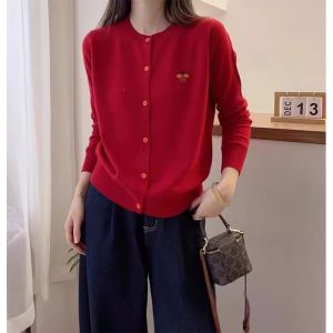 Premium Leisure Style Red Knit Cardigan