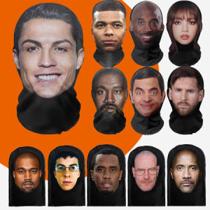 Tooyoo 3D printed Full Face mask Cosplay Diddy Kanye mask Celebrity disguise Funny Mask for Fans Role Play Joker Face