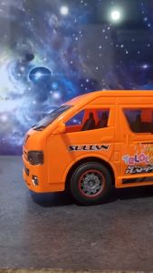 Mainan Mobil Remot Kontrol RC Van Travel Telolet Toyota Hiace Buka Pintu Asep