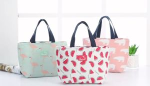 【SG Next Day Delivery】Portable Heat Insulation Lunch Bag With Zipper Waterproof Aluminum Foil Storage Travel Food Box Cotton Linen Fabric Box Picnic Lunch Box Warm Cooler Food Bag