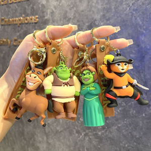 Anime Monster Shrek Keychain Cute Shrek Figure Keyring Bag Pendent Car Key Jewelry Charm Ornaments Xmas Gift for Fans Friends