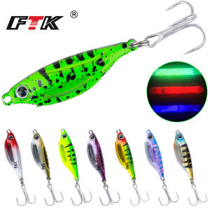FTK Kim Loại Đúc Jig Thìa 7G-20G Dạ Quang Mồi Cho Bass Câu Cá Hồi Phát Sáng Ban Đêm Dụ Cho Sông Đại Dương Hồ Thuyền & Bãi Biển