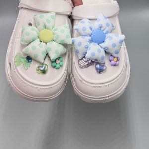 8 cái/bộ đầy màu sắc vải hoa CROCS jibbitz Charms DIY giày trang trí có thể tháo rời Guốc trang trí cho CROCS