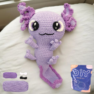 YAMAXIN Axolotl Theme Crochet Kit for Beginners - DIY Craft Tool Set with Knitting Arts And Crafts Project