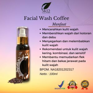 Facial Wash Coffee SR12 100 ml Sabun Muka Herbal Cair Pembersih Wajah Flek Hitam Komedo Bekas Jerawat Membersihkan Kulit  Kering Kopi Memudarkan Flek Hitam