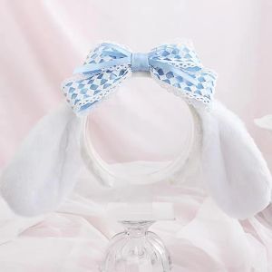 Adorable Lace Pink Butterfly Knot Hairband for Girls Cute Melody Cat Ear Headwear Sweet KC Bow Headband Childrens Accessories
