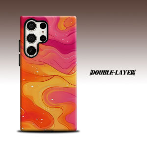 Sunset Wave Texture For Samsung Galaxy S26 S25 S24 A56 A36 Dual Layer Luxury Fashion Full Lens Protective Case