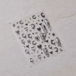สติกเกอร์เล็บโลหะ Star Princess Love Heart Fill Color Y2K Millennium Nail Art Stickers แผ่นดินใหญ่จีน แบรนด์ Jia Meng Meng