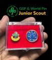 2 Pins+Case | GSP Pin + World Pin | Twinkler Star Junior Senior Scout Pins. 