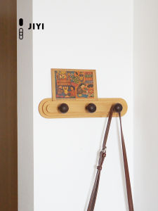 Solid Wood Wall Mounted Clothes Hanger Hook Fixed Home Entrance Coat Rack Storage Organizer No Drilling Required